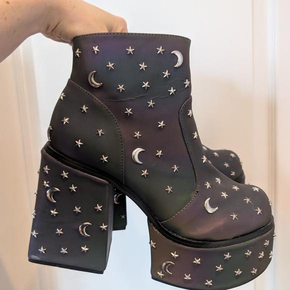 YRU Shoes - Starry Night Platform Ankle Boots